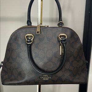 Coach Brown and Black Signature Dome Bag